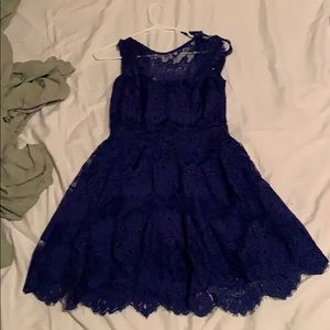 Lace navy dress
